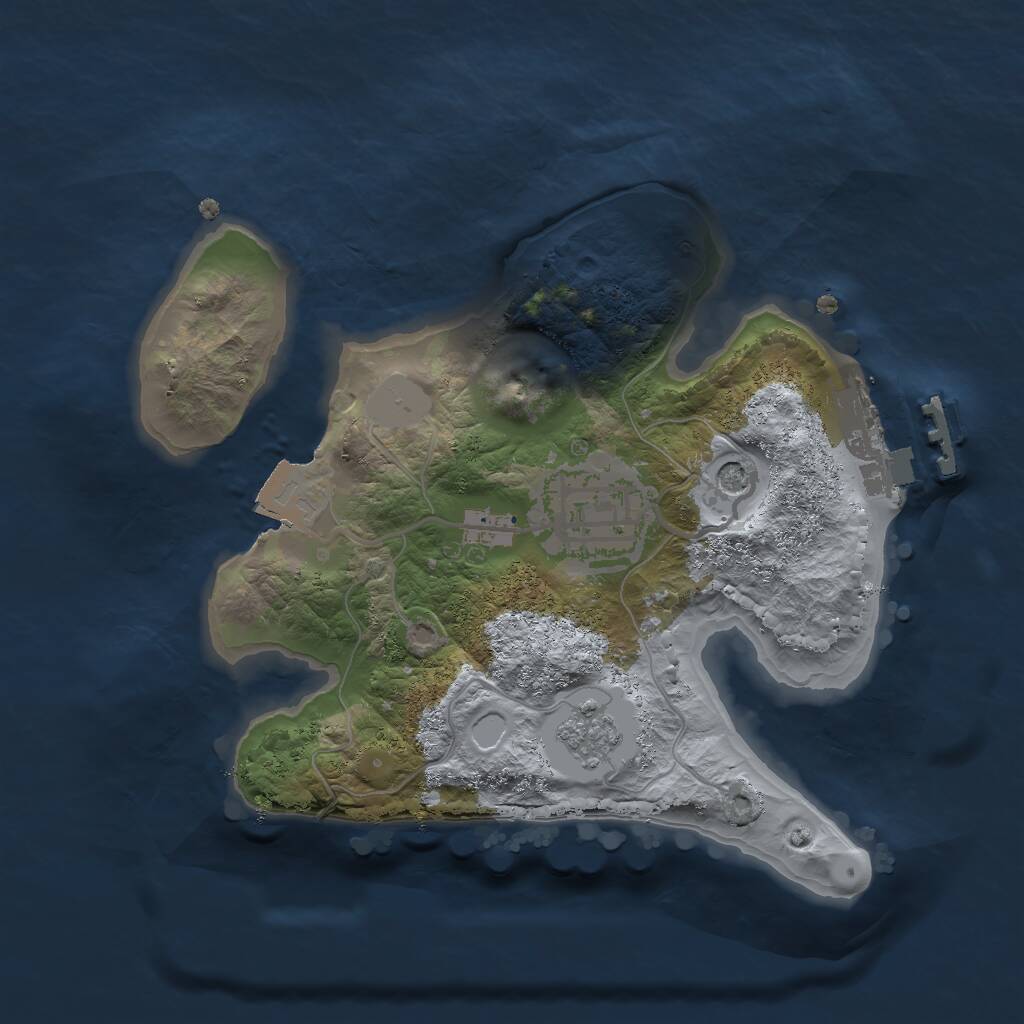 Rust Map: Procedural Map, Size: 2000, Seed: 5258, 5 Monuments