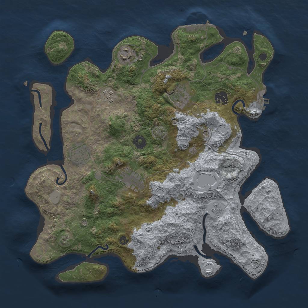 Rust Map: Procedural Map, Size: 3400, Seed: 50418574, 14 Monuments