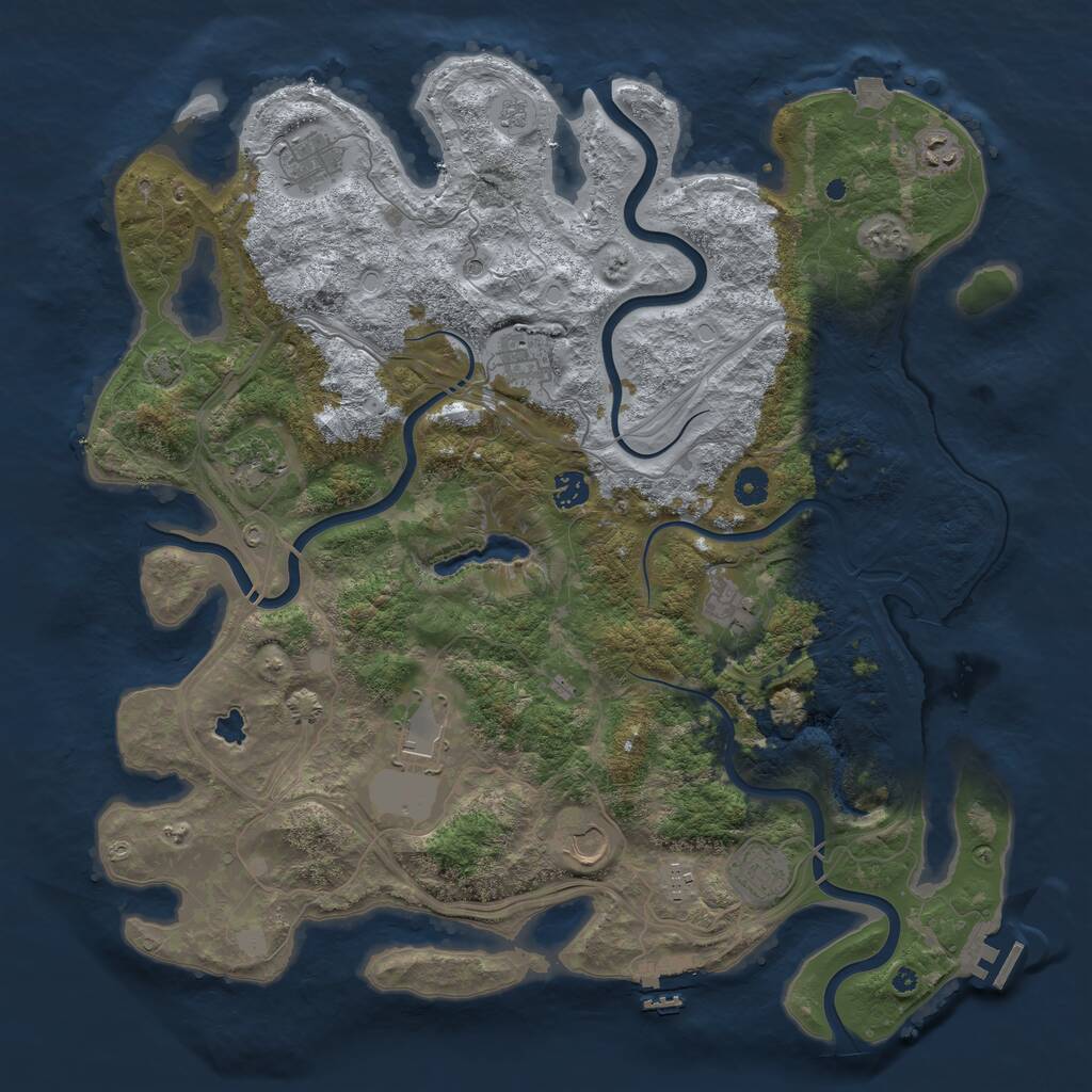 Rust Map: Procedural Map, Size: 4400, Seed: 98598866, 16 Monuments