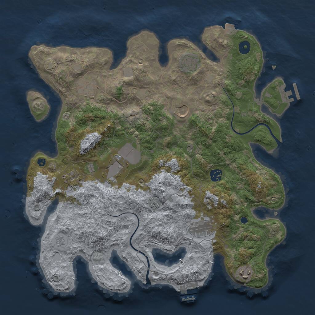 Rust Map: Procedural Map, Size: 3750, Seed: 48974734, 15 Monuments