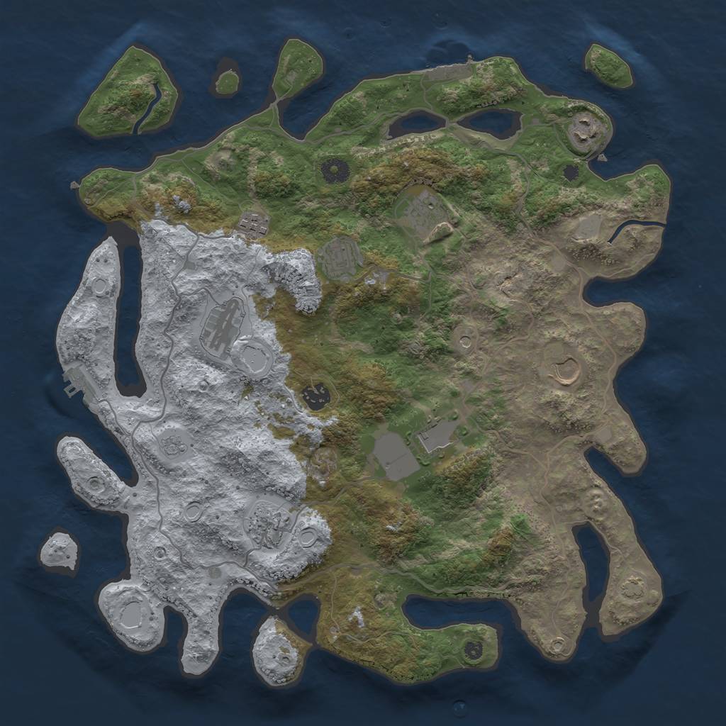 Rust Map: Procedural Map, Size: 4000, Seed: 7824698, 17 Monuments