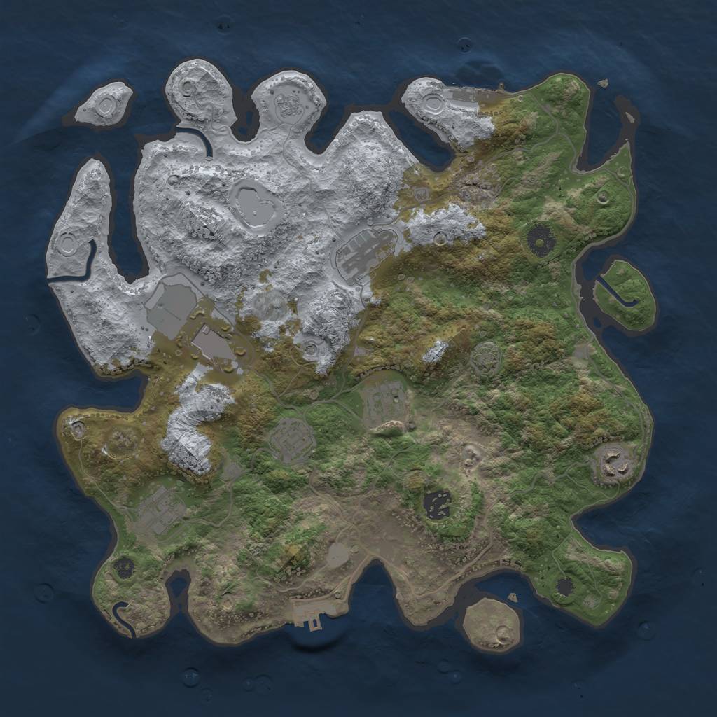 Rust Map: Procedural Map, Size: 3600, Seed: 70245785, 15 Monuments