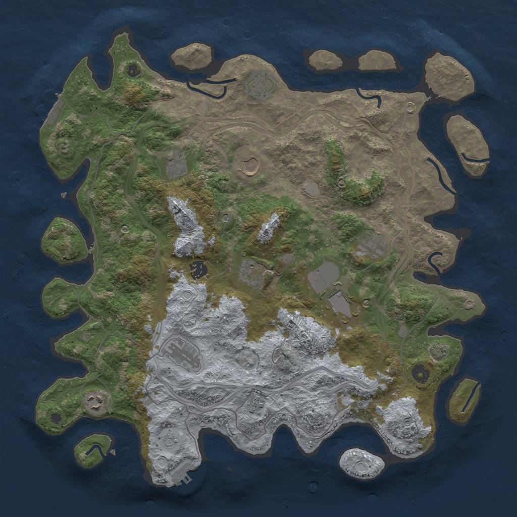 Rust Map: Procedural Map, Size: 4250, Seed: 17146224, 18 Monuments