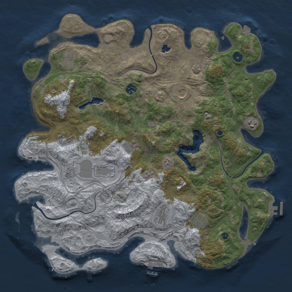 Rust Map: Procedural Map, Size: 4400, Seed: 90196713, 16 Monuments