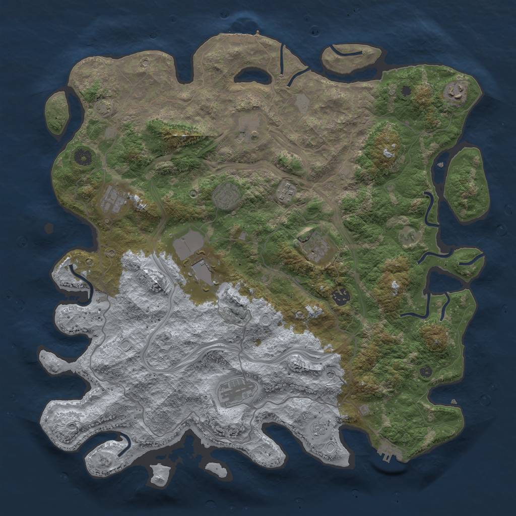 Rust Map: Procedural Map, Size: 4400, Seed: 78167853, 17 Monuments