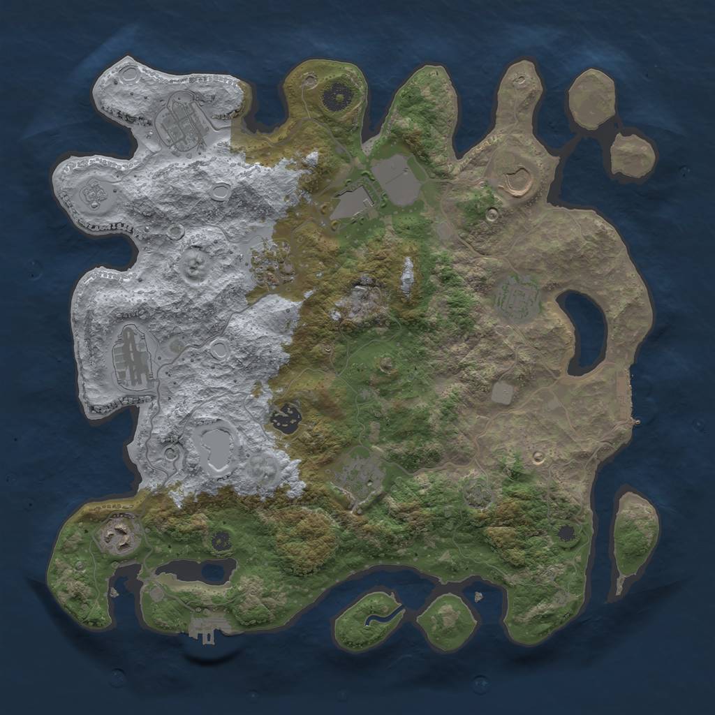 Rust Map: Procedural Map, Size: 3700, Seed: 19737657, 17 Monuments