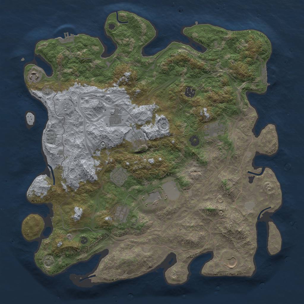 Rust Map: Procedural Map, Size: 4250, Seed: 65465967, 18 Monuments