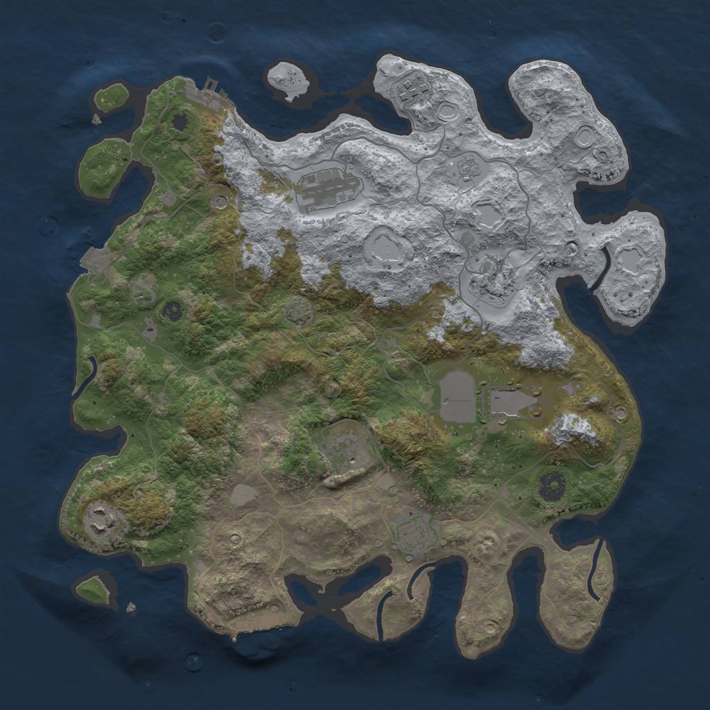Rust Map: Procedural Map, Size: 3600, Seed: 30455418, 15 Monuments