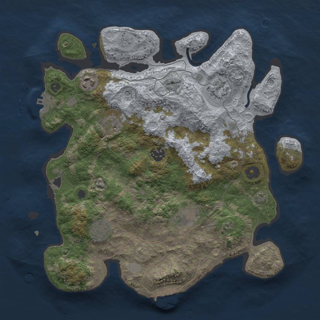 Rust Map: Procedural Map, Size: 3400, Seed: 683221, 14 Monuments