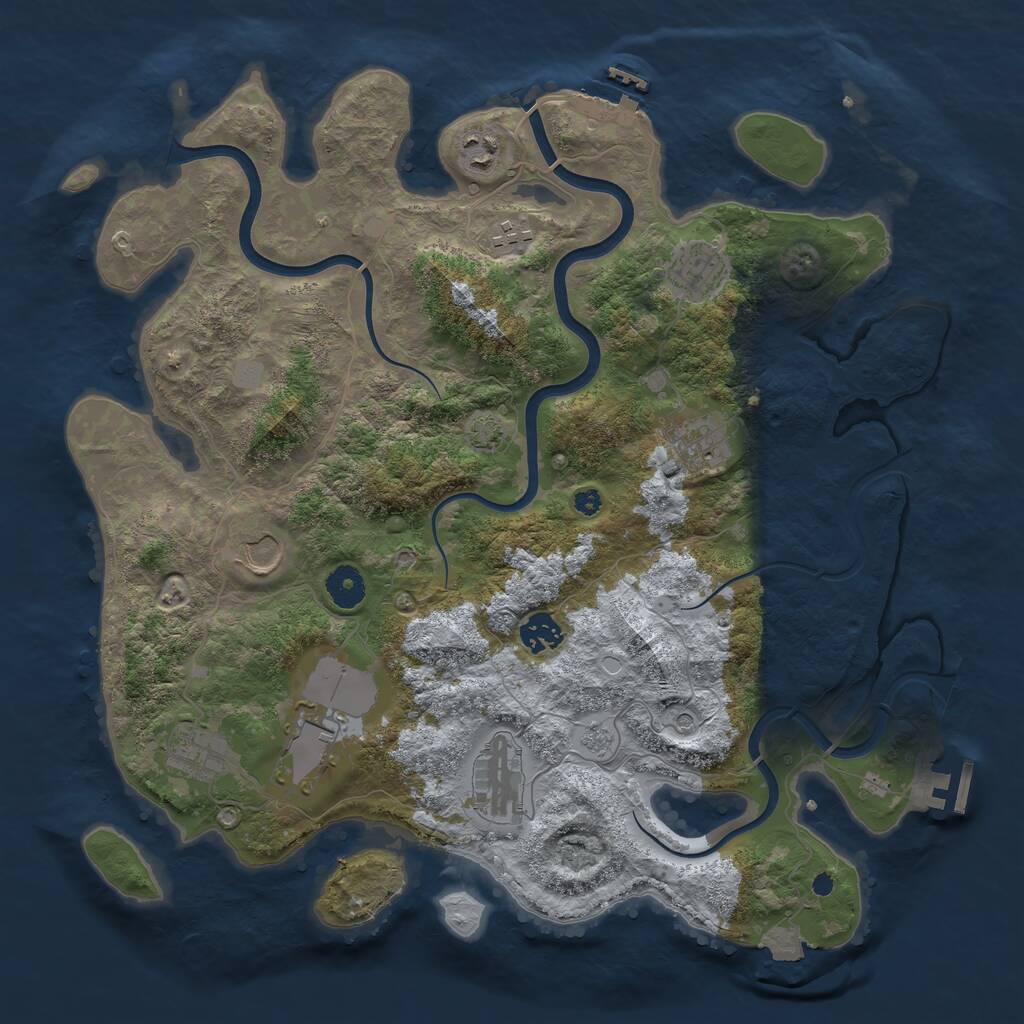 Rust Map: Procedural Map, Size: 3850, Seed: 73825416, 15 Monuments