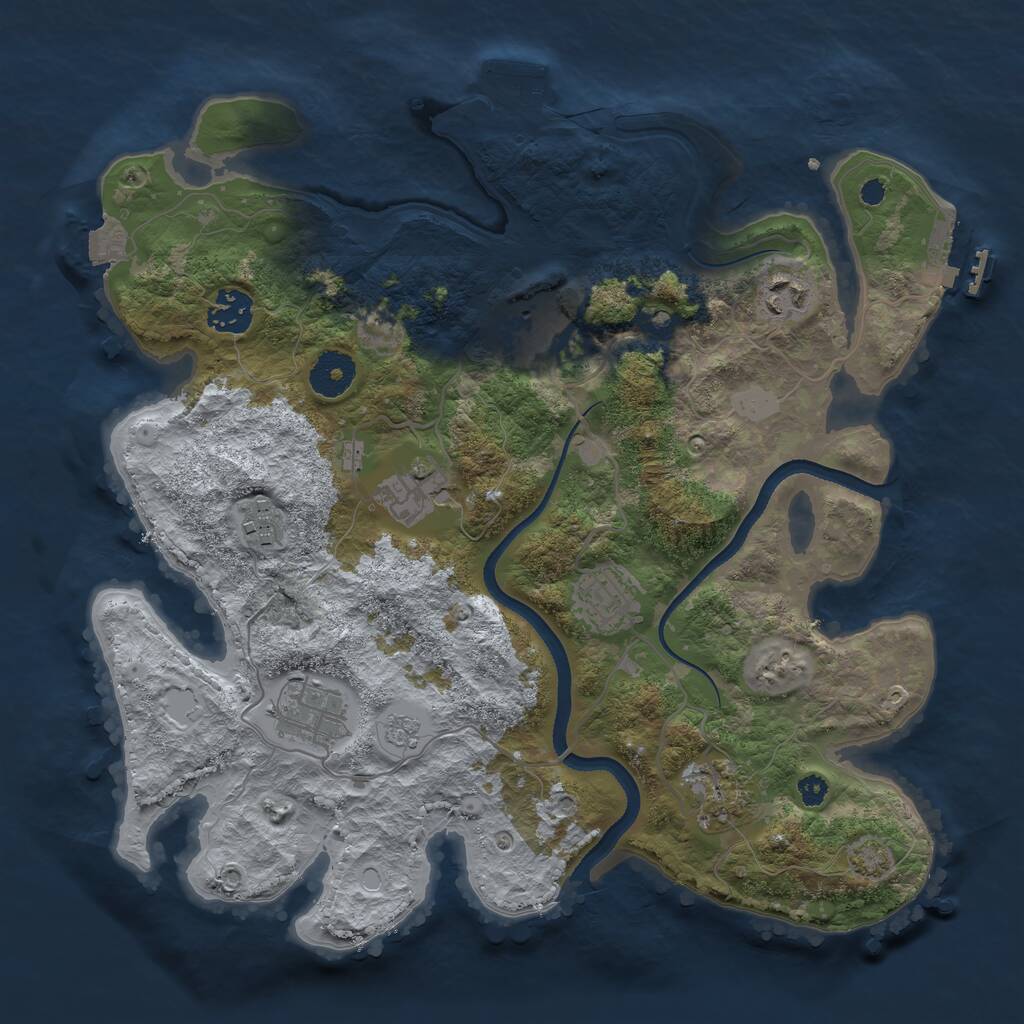 Rust Map: Procedural Map, Size: 3400, Seed: 778, 14 Monuments