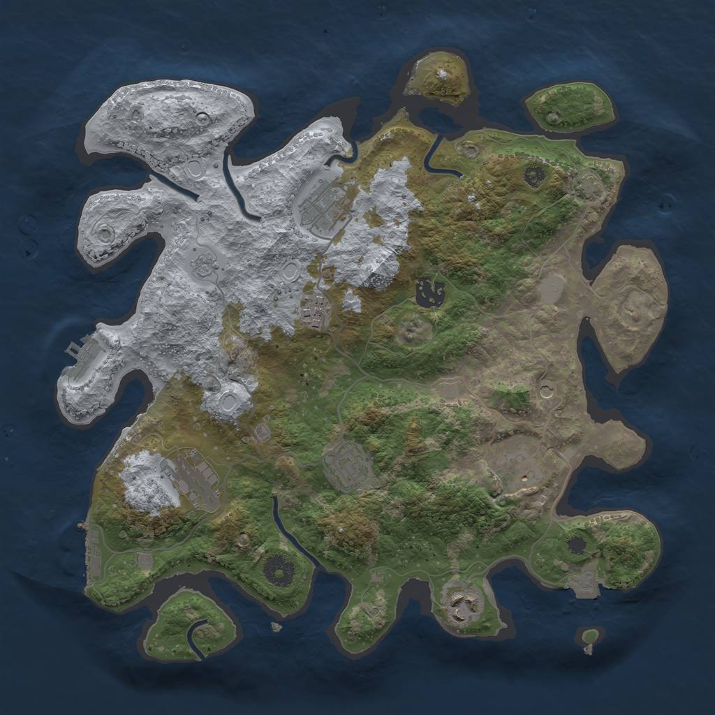 Rust Map: Procedural Map, Size: 3400, Seed: 44919502, 15 Monuments