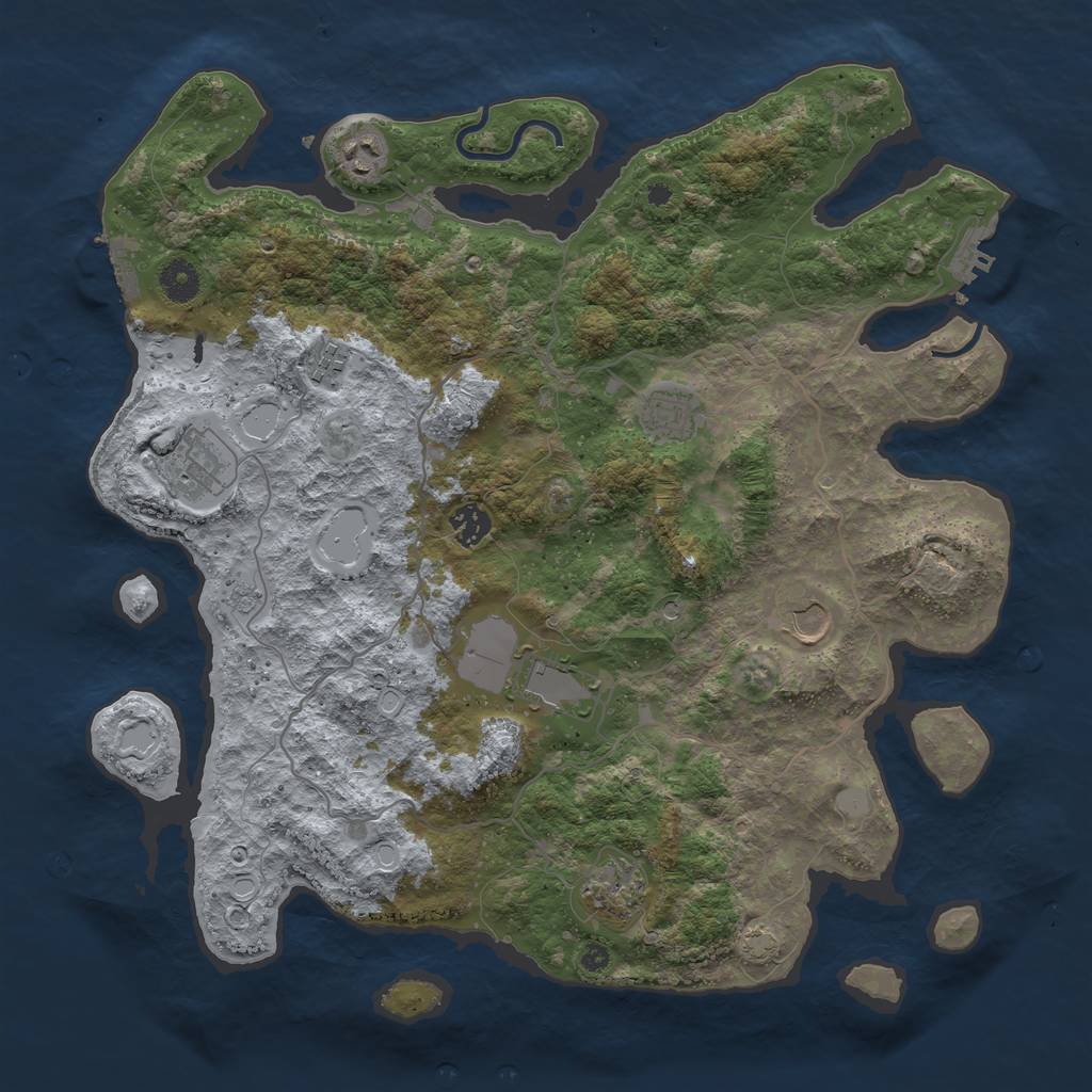 Rust Map: Procedural Map, Size: 4000, Seed: 1615503868, 16 Monuments