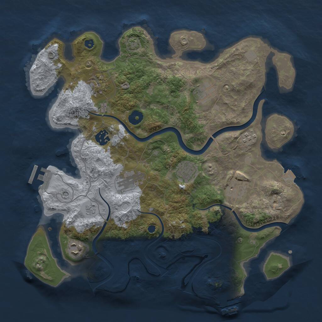 Rust Map: Procedural Map, Size: 3400, Seed: 3400, 14 Monuments