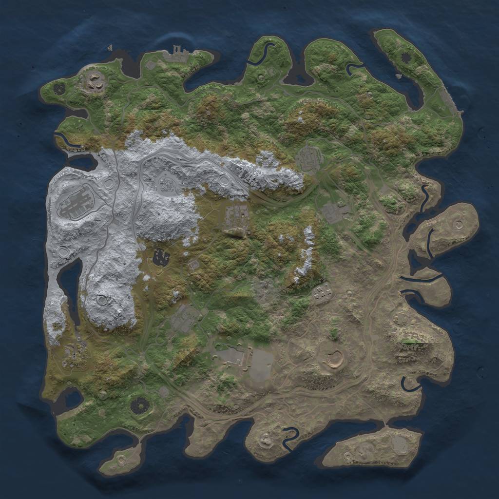 Rust Map: Procedural Map, Size: 4250, Seed: 15588620, 19 Monuments