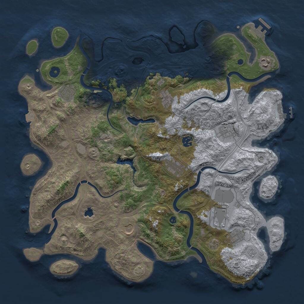 Rust Map: Procedural Map, Size: 4250, Seed: 88166043, 16 Monuments