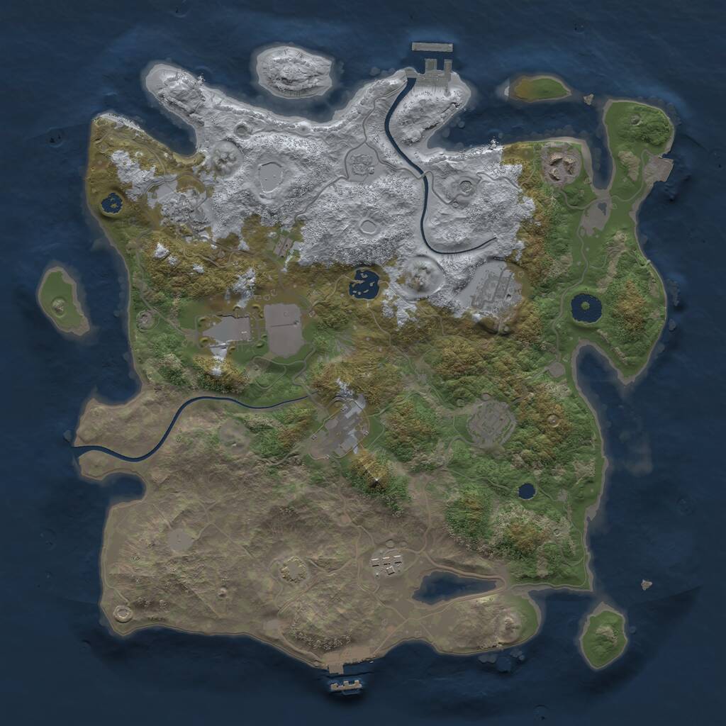 Rust Map: Procedural Map, Size: 3600, Seed: 1065178, 14 Monuments