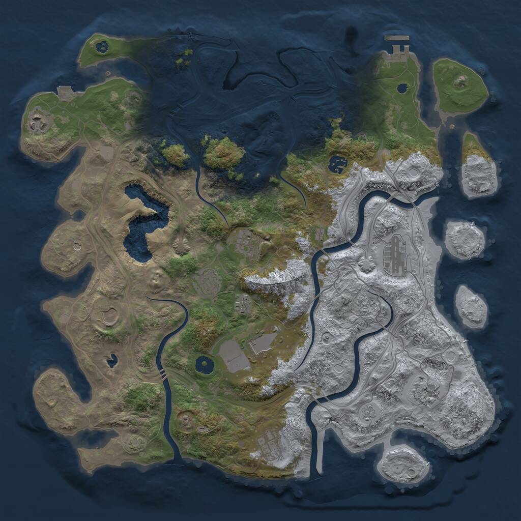 Rust Map: Procedural Map, Size: 4250, Seed: 265042666, 15 Monuments