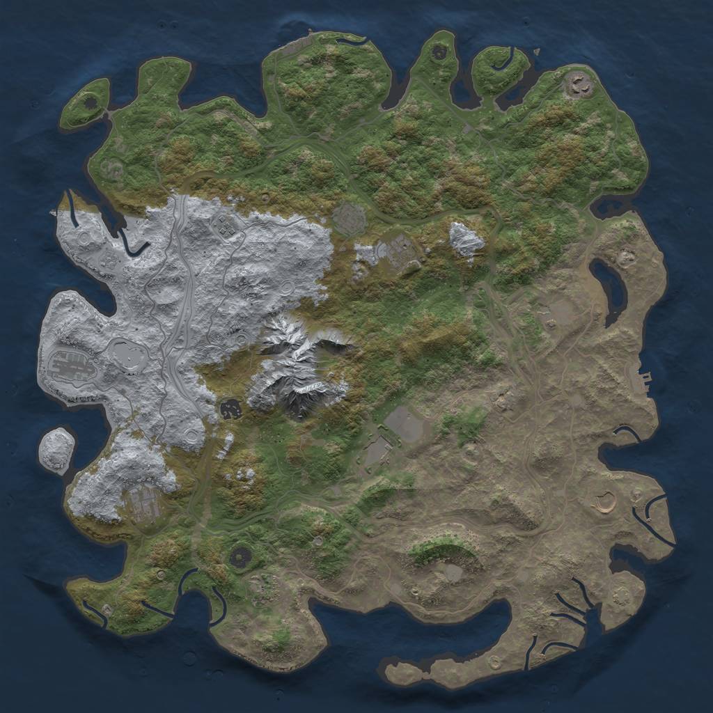 Rust Map: Procedural Map, Size: 5000, Seed: 4314186, 19 Monuments