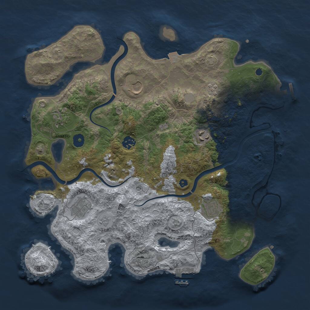 Rust Map: Procedural Map, Size: 3700, Seed: 20662525, 13 Monuments