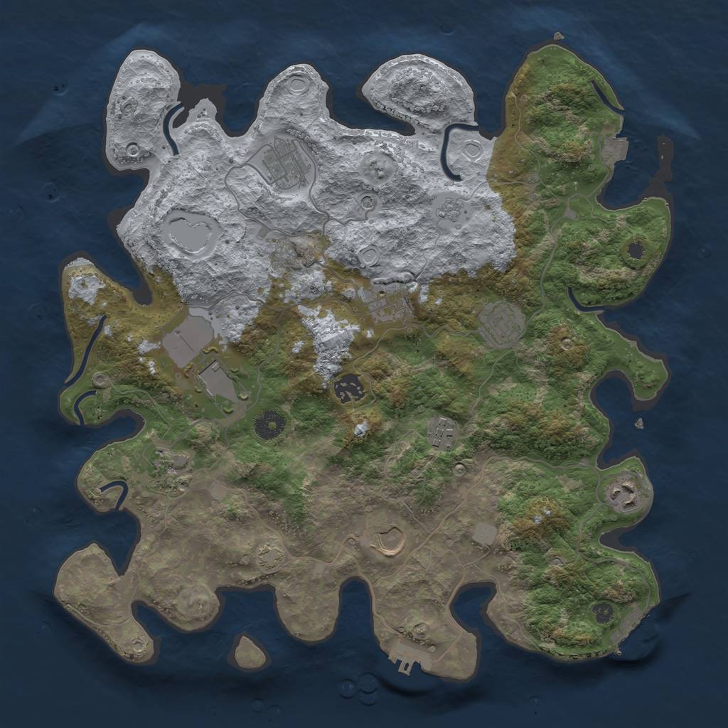 Rust Map: Procedural Map, Size: 3700, Seed: 1622549781, 17 Monuments