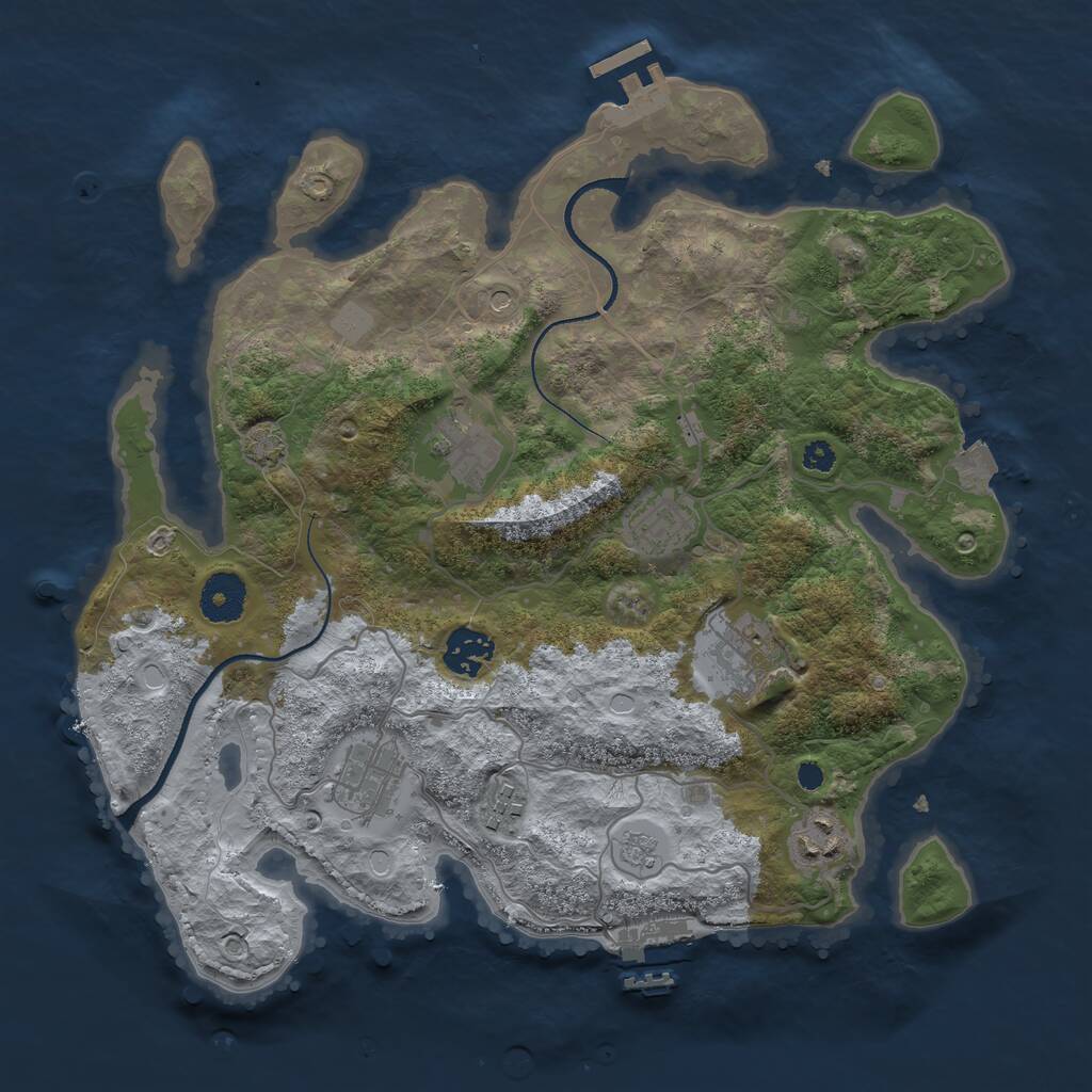 Rust Map: Procedural Map, Size: 3400, Seed: 61459900, 13 Monuments