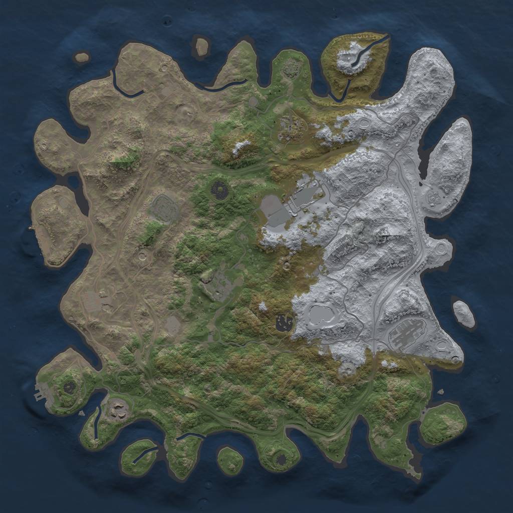 Rust Map: Procedural Map, Size: 4250, Seed: 7999, 16 Monuments