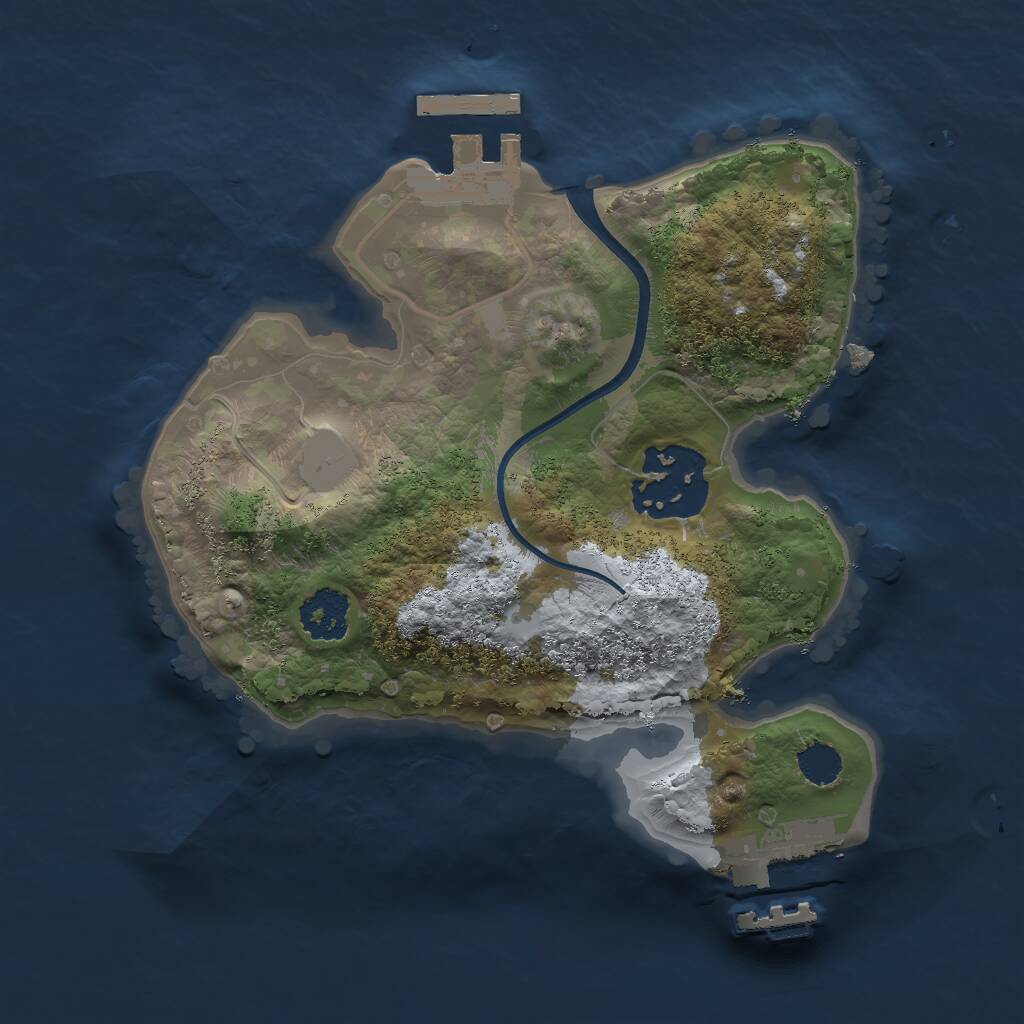 Rust Map: Procedural Map, Size: 2000, Seed: 1762625130, 4 Monuments