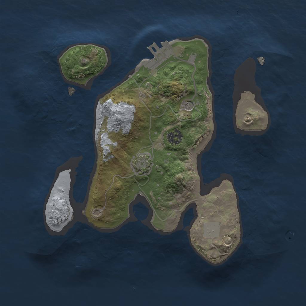 Rust Map: Procedural Map, Size: 2000, Seed: 1213, 6 Monuments