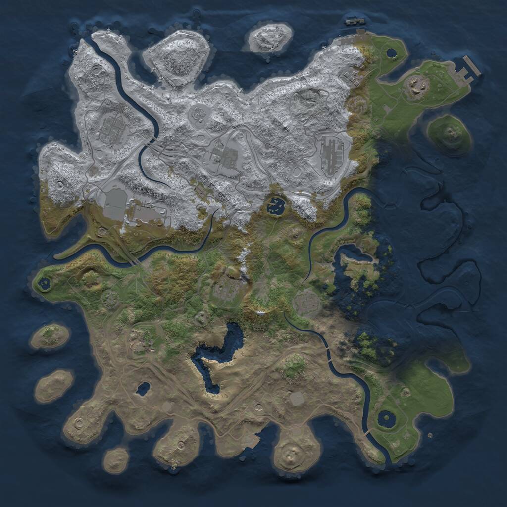 Rust Map: Procedural Map, Size: 4250, Seed: 20487597, 16 Monuments