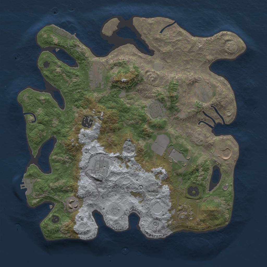 Rust Map: Procedural Map, Size: 3500, Seed: 1399486856, 18 Monuments