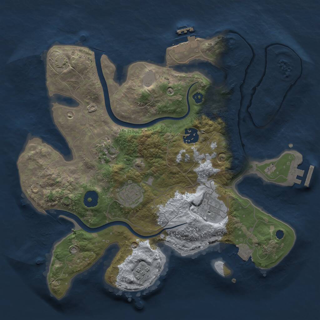 Rust Map: Procedural Map, Size: 3000, Seed: 2126333517, 9 Monuments