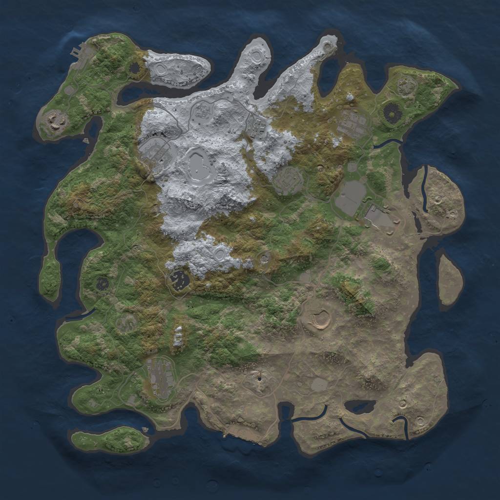 Rust Map: Procedural Map, Size: 3900, Seed: 17440512, 17 Monuments