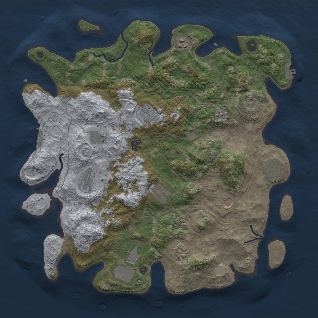 Rust Map: Procedural Map, Size: 4250, Seed: 1672027872, 19 Monuments