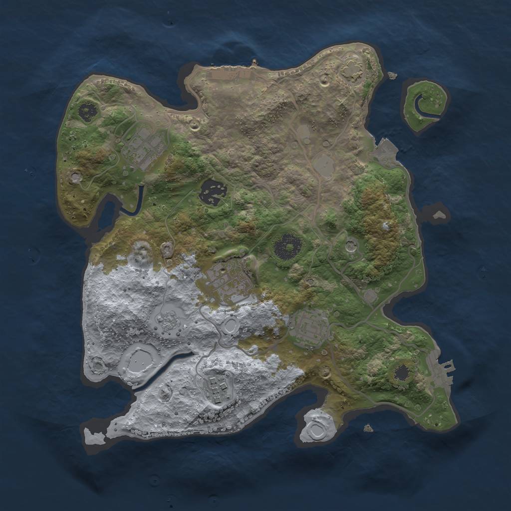 Rust Map: Procedural Map, Size: 2892, Seed: 2800, 13 Monuments