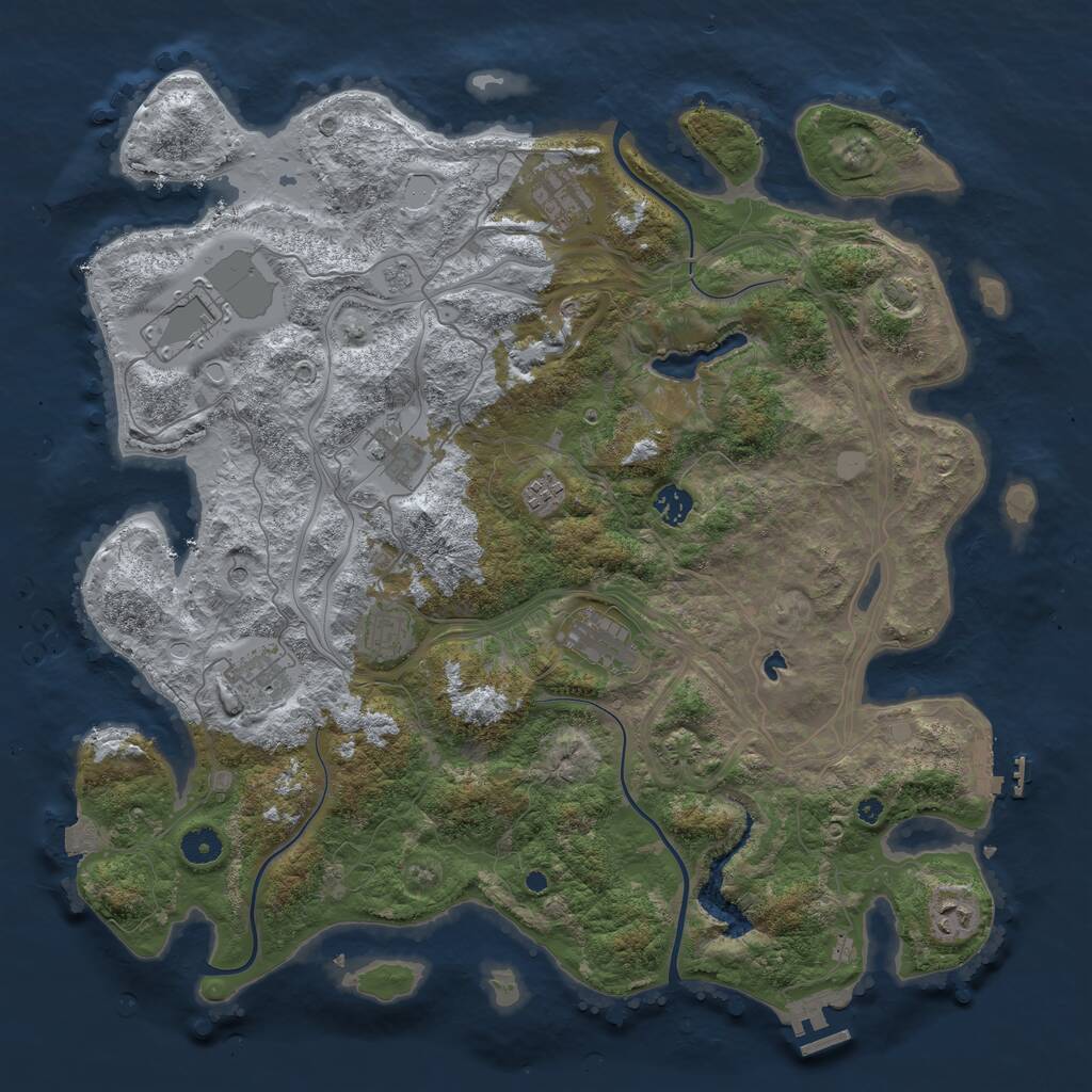 Rust Map: Procedural Map, Size: 4300, Seed: 6868040, 15 Monuments