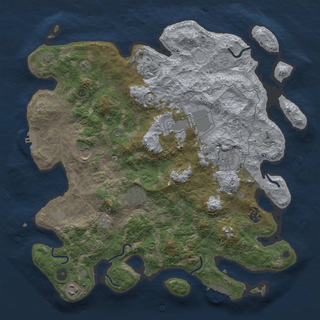 Rust Map: Procedural Map, Size: 4000, Seed: 1646997426, 16 Monuments