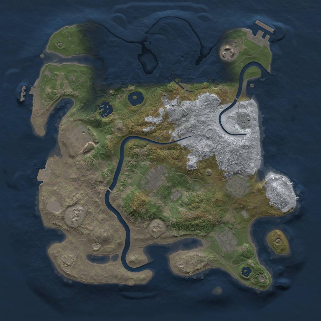 Rust Map: Procedural Map, Size: 3250, Seed: 15276, 12 Monuments