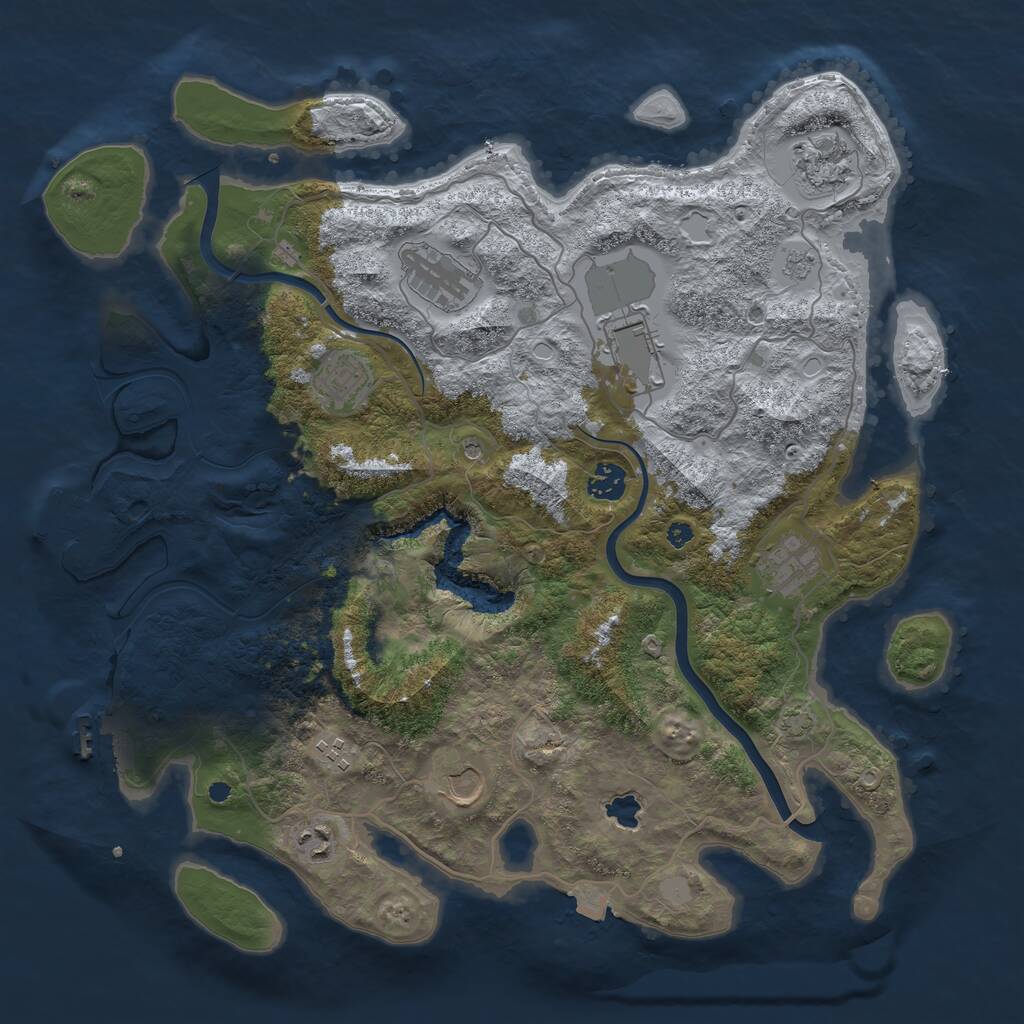 Rust Map: Procedural Map, Size: 4000, Seed: 5351, 15 Monuments