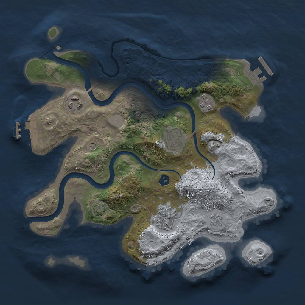 Rust Map: Procedural Map, Size: 2800, Seed: 254452, 10 Monuments