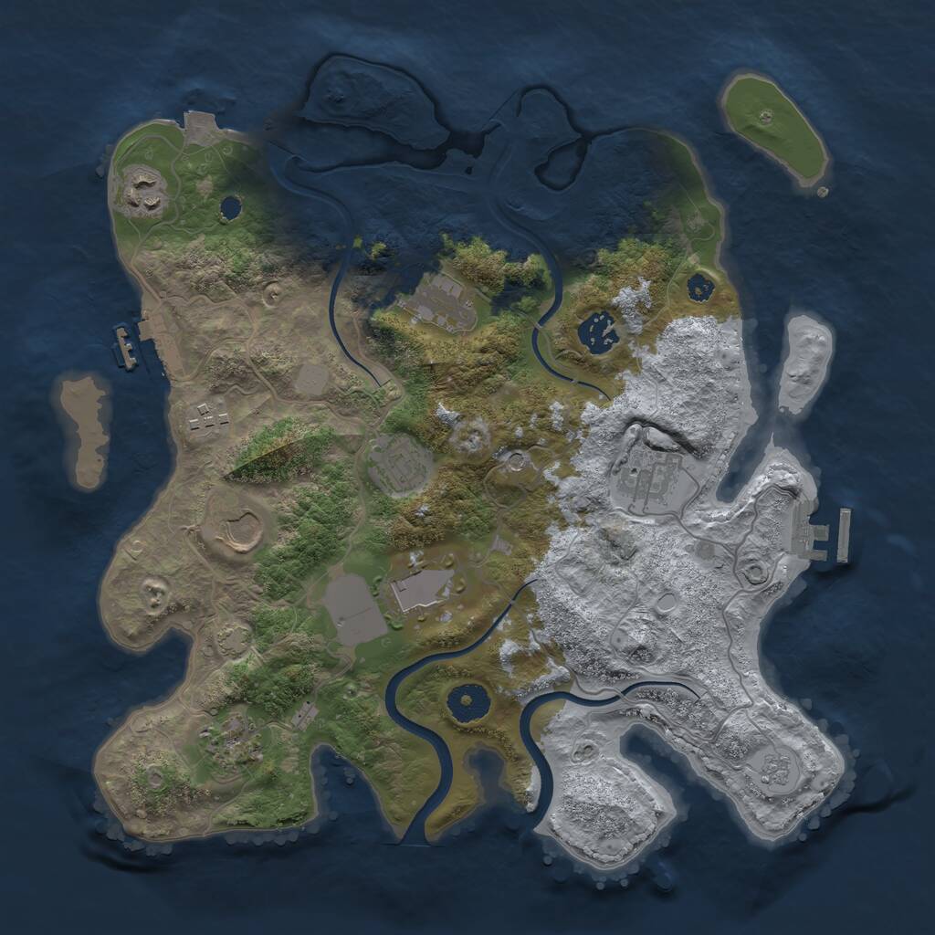 Rust Map: Procedural Map, Size: 3500, Seed: 59017996, 15 Monuments