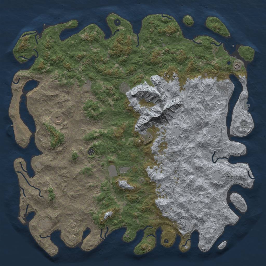 Rust Map: Procedural Map, Size: 6000, Seed: 452690179, 19 Monuments