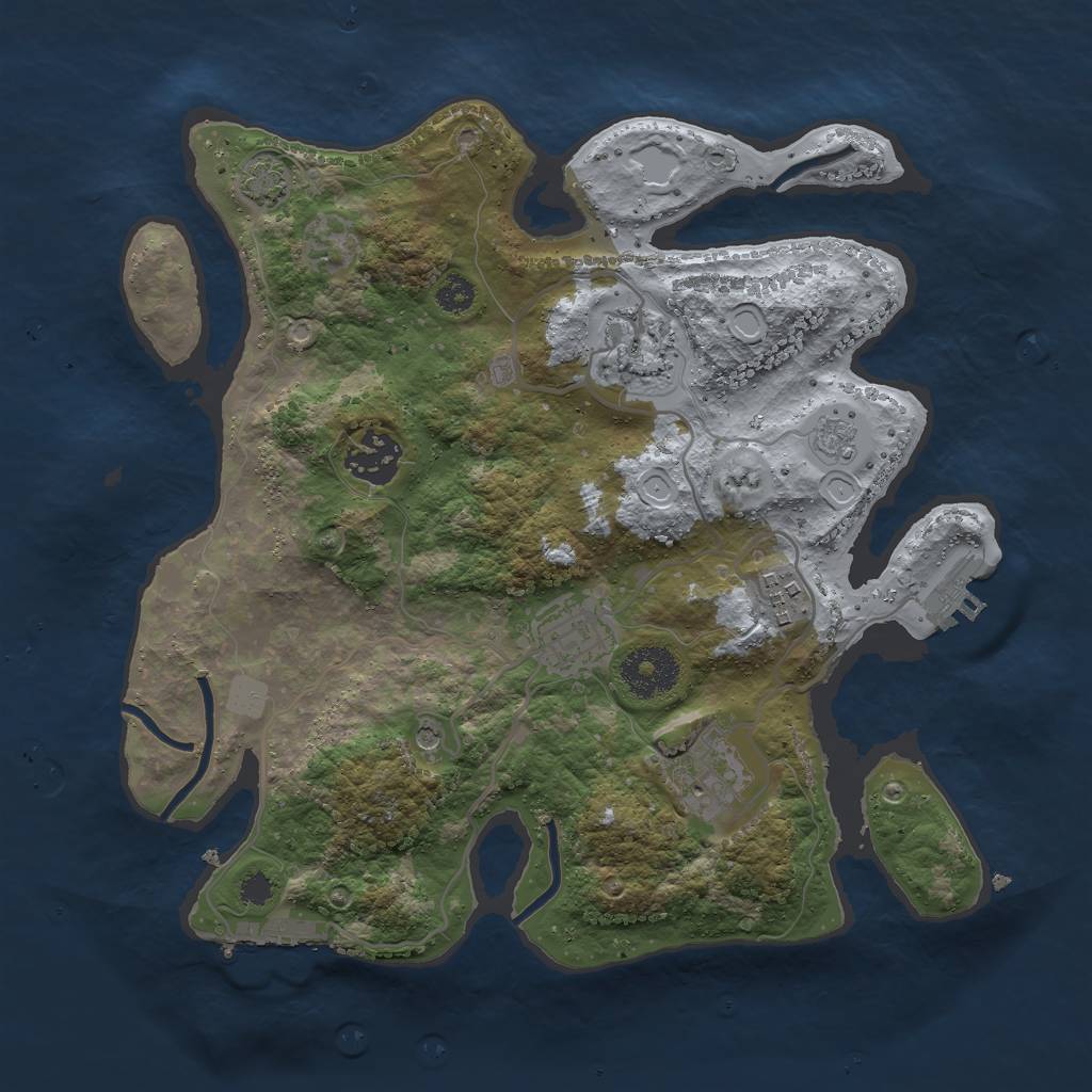 Rust Map: Procedural Map, Size: 3000, Seed: 41665677, 13 Monuments
