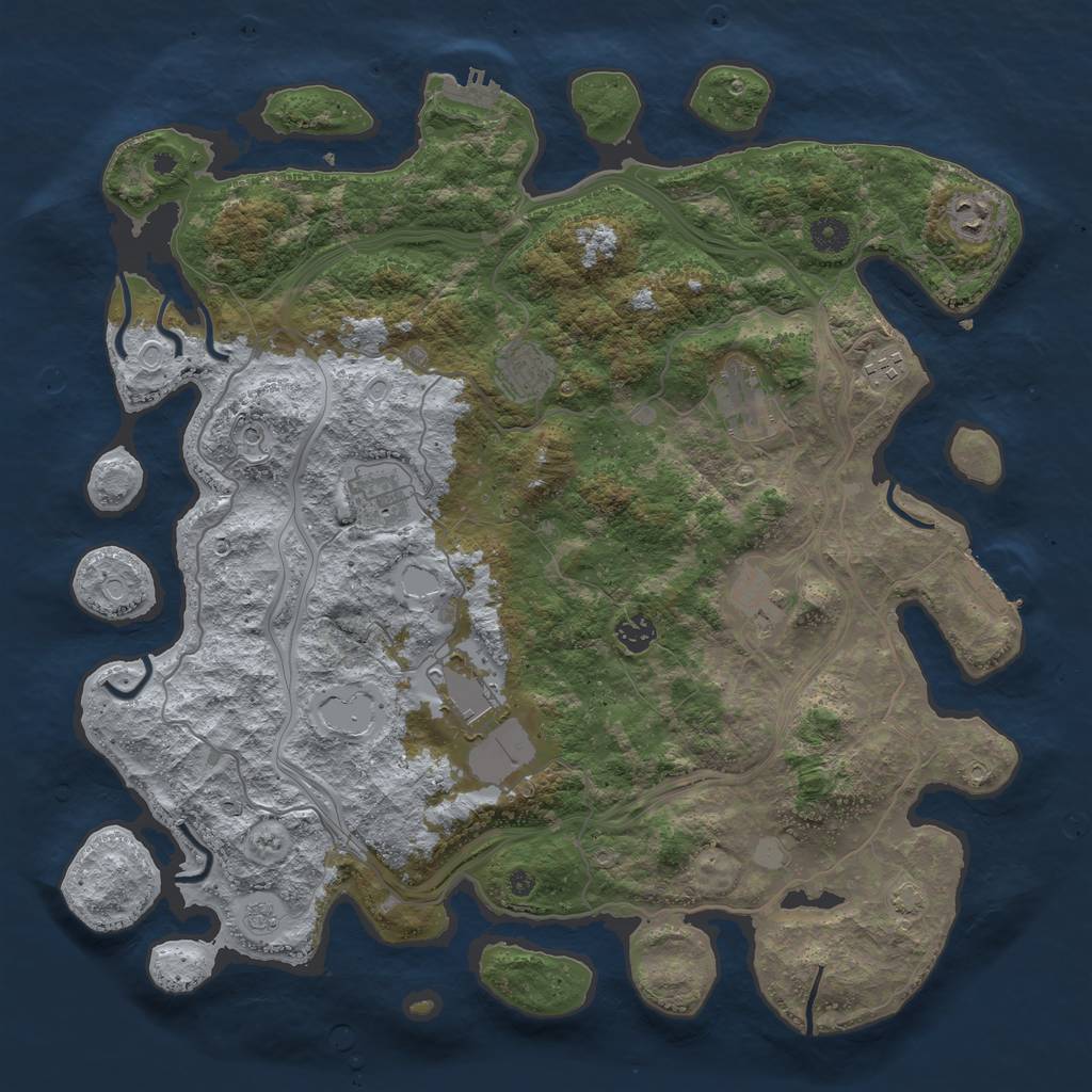 Rust Map: Procedural Map, Size: 4250, Seed: 145220515, 16 Monuments