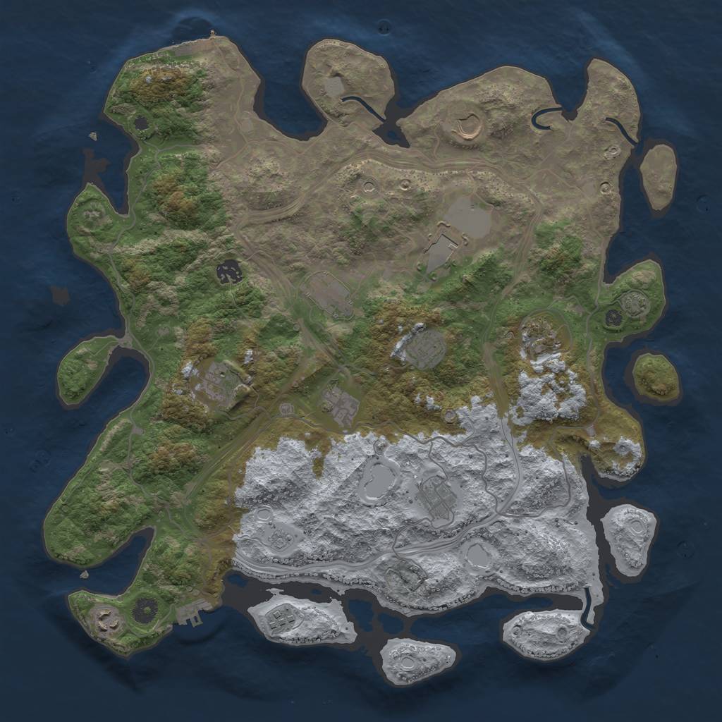 Rust Map: Procedural Map, Size: 4250, Seed: 1508748235, 19 Monuments