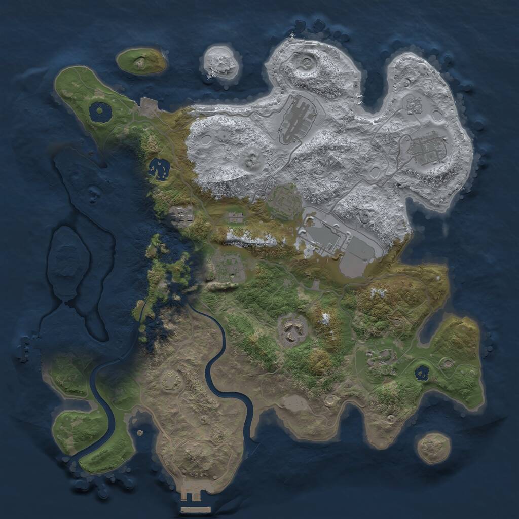 Rust Map: Procedural Map, Size: 3500, Seed: 995916476, 15 Monuments