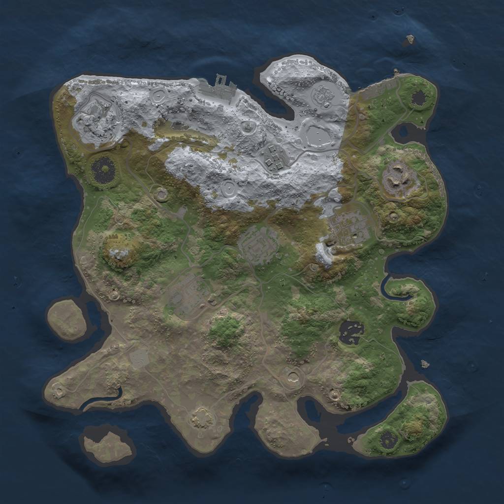Rust Map: Procedural Map, Size: 3000, Seed: 1931864653, 15 Monuments