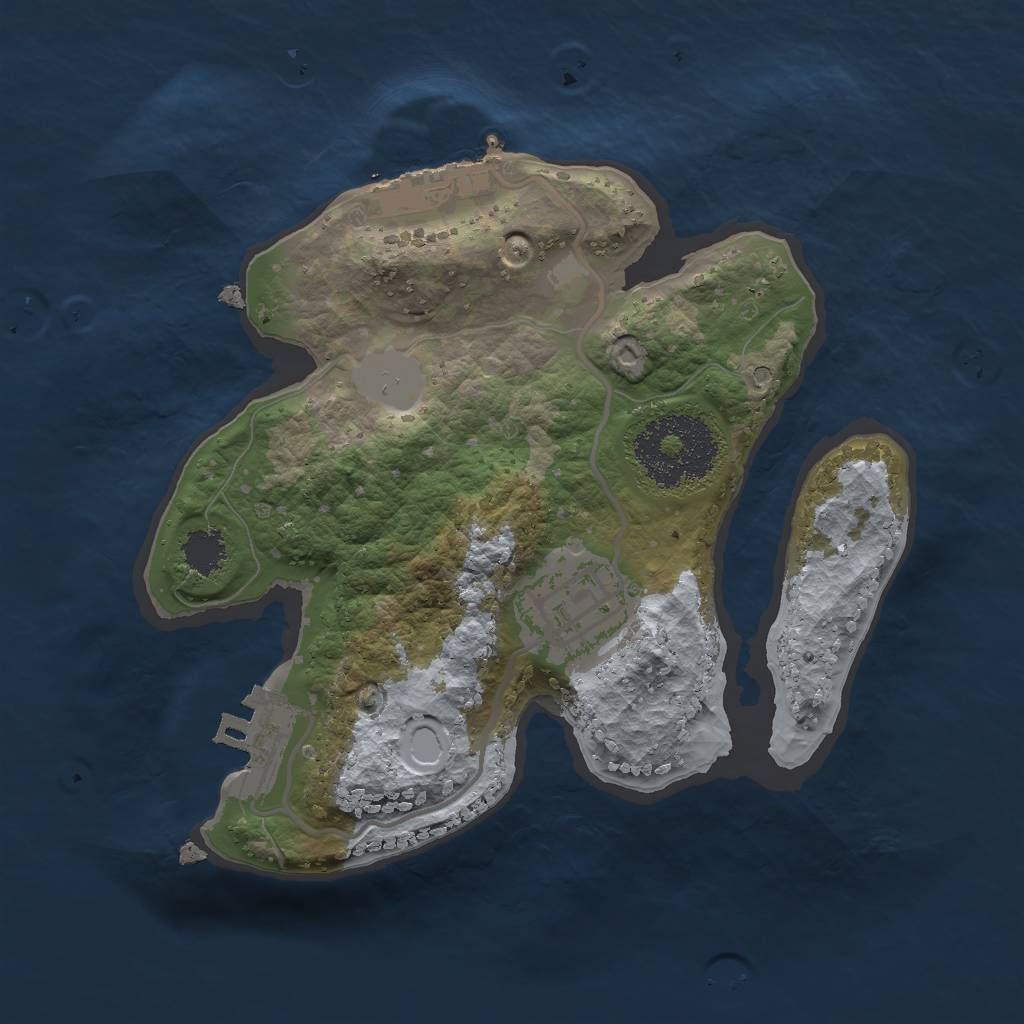 Rust Map: Procedural Map, Size: 2000, Seed: 45353453, 6 Monuments