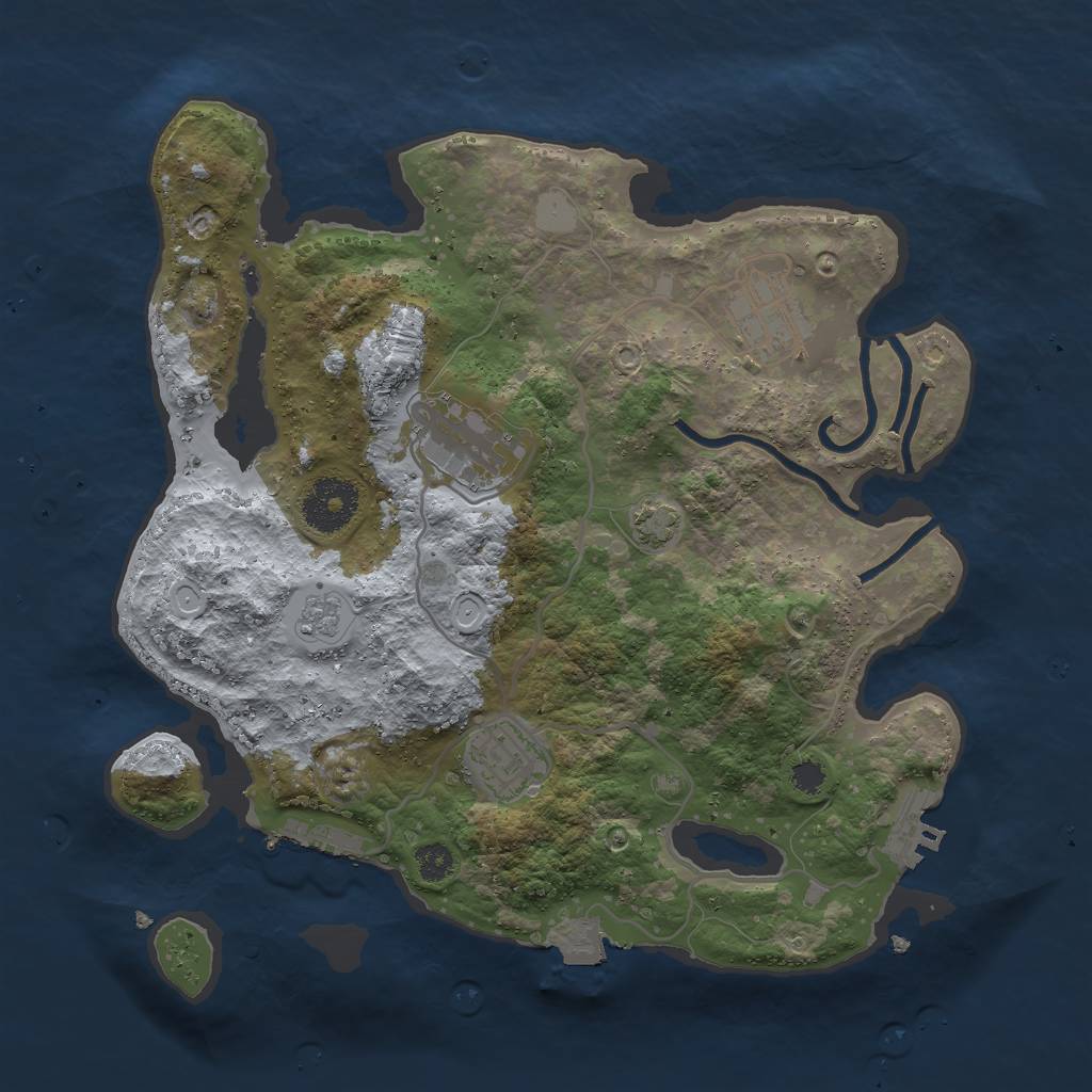 Rust Map: Procedural Map, Size: 3000, Seed: 1446, 10 Monuments