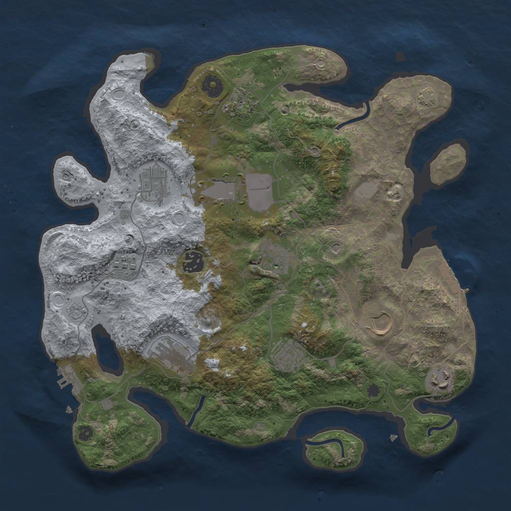 Rust Map: Procedural Map, Size: 3500, Seed: 234955059, 18 Monuments